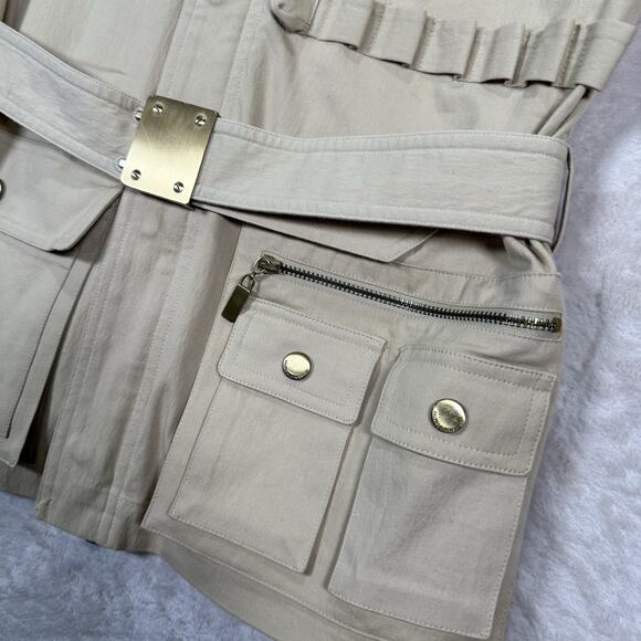VTG Ralph Lauren Black Label Belted Beige Safari Jacket Womens Size 6 USA Made - Picture 2 of 13